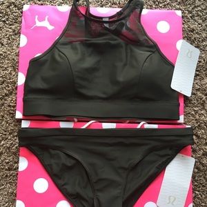 NWT Lululemon Bikini Swim Top and Bottom Set Olive
